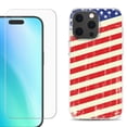 thumbnail image 1 of For iPhone 16 Pro Max Phone Case Cover, Shockproof Case with Tempered Glass Screen Protector, by OneToughShield - Flag / USA, 1 of 4