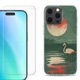 thumbnail image 1 of For iPhone 16 Pro Max Phone Case Cover, Shockproof Case with Tempered Glass Screen Protector, by OneToughShield - Flamingo Sunset, 1 of 4