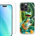 thumbnail image 1 of For iPhone 16 Pro Max Phone Case Cover, Shockproof Case with Tempered Glass Screen Protector, by OneToughShield - Frog Guitar, 1 of 4