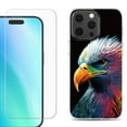 thumbnail image 1 of For iPhone 16 Pro Max Phone Case Cover, Shockproof Case with Tempered Glass Screen Protector, by OneToughShield - Geometric Eagle, 1 of 4