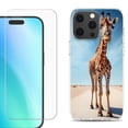 thumbnail image 1 of For iPhone 16 Pro Max Phone Case Cover, Shockproof Case with Tempered Glass Screen Protector, by OneToughShield - Giraffe, 1 of 4