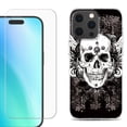 thumbnail image 1 of For iPhone 16 Pro Max Phone Case Cover, Shockproof Case with Tempered Glass Screen Protector, by OneToughShield - Grunge Skull, 1 of 4
