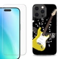 thumbnail image 1 of For iPhone 16 Pro Max Phone Case Cover, Shockproof Case with Tempered Glass Screen Protector, by OneToughShield - Guitar Yellow, 1 of 4