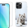 thumbnail image 1 of For iPhone 16 Pro Max Phone Case Cover, Shockproof Case with Tempered Glass Screen Protector, by OneToughShield - Kitty Cat, 1 of 4