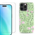 thumbnail image 1 of For iPhone 16 Pro Max Phone Case Cover, Shockproof Case with Tempered Glass Screen Protector, by OneToughShield - Leaf Pink Green, 1 of 4