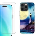 thumbnail image 1 of For iPhone 16 Pro Max Phone Case Cover, Shockproof Case with Tempered Glass Screen Protector, by OneToughShield - Lighthouse Moon, 1 of 4