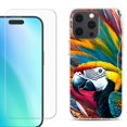 thumbnail image 1 of For iPhone 16 Pro Max Phone Case Cover, Shockproof Case with Tempered Glass Screen Protector, by OneToughShield - Macaw, 1 of 4