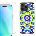 thumbnail image 1 of For iPhone 16 Pro Max Phone Case Cover, Shockproof Case with Tempered Glass Screen Protector, by OneToughShield - Mandalas Color, 1 of 4