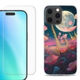 thumbnail image 1 of For iPhone 16 Pro Max Phone Case Cover, Shockproof Case with Tempered Glass Screen Protector, by OneToughShield - Moon Poppies, 1 of 4