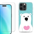 thumbnail image 1 of For iPhone 16 Pro Max Phone Case Cover, Shockproof Case with Tempered Glass Screen Protector, by OneToughShield - Pola Bear, 1 of 4