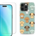 thumbnail image 1 of For iPhone 16 Pro Max Phone Case Cover, Shockproof Case with Tempered Glass Screen Protector, by OneToughShield - Puppies, 1 of 4