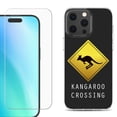 thumbnail image 1 of For iPhone 16 Pro Max Phone Case Cover, Shockproof Case with Tempered Glass Screen Protector, by OneToughShield - Road Sign Kangaroo, 1 of 4