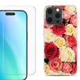 thumbnail image 1 of For iPhone 16 Pro Max Phone Case Cover, Shockproof Case with Tempered Glass Screen Protector, by OneToughShield - Rose Bouquet, 1 of 4