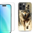 thumbnail image 1 of For iPhone 16 Pro Max Phone Case Cover, Shockproof Case with Tempered Glass Screen Protector, by OneToughShield - Running Wolf, 1 of 4