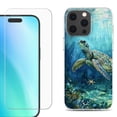 thumbnail image 1 of For iPhone 16 Pro Max Phone Case Cover, Shockproof Case with Tempered Glass Screen Protector, by OneToughShield - Sea Turtle Undersea, 1 of 4