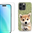 thumbnail image 1 of For iPhone 16 Pro Max Phone Case Cover, Shockproof Case with Tempered Glass Screen Protector, by OneToughShield - Shiba, 1 of 4