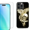 thumbnail image 1 of For iPhone 16 Pro Max Phone Case Cover, Shockproof Case with Tempered Glass Screen Protector, by OneToughShield - Wing Skull, 1 of 4