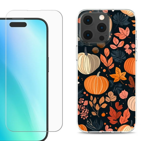 For iPhone 16 Pro Phone Case Cover, Shockproof Case with Tempered Glass Screen Protector, by OneToughShield - Autumn Season