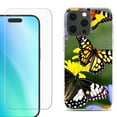 thumbnail image 1 of For iPhone 16 Pro Phone Case Cover, Shockproof Case with Tempered Glass Screen Protector, by OneToughShield - Butterfly Flower, 1 of 4