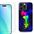 thumbnail image 1 of For iPhone 16 Pro Phone Case Cover, Shockproof Case with Tempered Glass Screen Protector, by OneToughShield - Cosmos Dance, 1 of 4