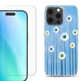 thumbnail image 1 of For iPhone 16 Pro Phone Case Cover, Shockproof Case with Tempered Glass Screen Protector, by OneToughShield - Daisy Sky, 1 of 4