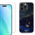 thumbnail image 1 of For iPhone 16 Pro Phone Case Cover, Shockproof Case with Tempered Glass Screen Protector, by OneToughShield - Fireflies Butterfly, 1 of 4