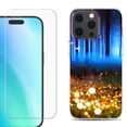 thumbnail image 1 of For iPhone 16 Pro Phone Case Cover, Shockproof Case with Tempered Glass Screen Protector, by OneToughShield - Fireflies, 1 of 4