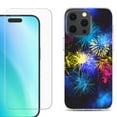 thumbnail image 1 of For iPhone 16 Pro Phone Case Cover, Shockproof Case with Tempered Glass Screen Protector, by OneToughShield - Fireworks, 1 of 4