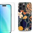 thumbnail image 1 of For iPhone 16 Pro Phone Case Cover, Shockproof Case with Tempered Glass Screen Protector, by OneToughShield - Flower Art, 1 of 4