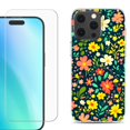 thumbnail image 1 of For iPhone 16 Pro Phone Case Cover, Shockproof Case with Tempered Glass Screen Protector, by OneToughShield - Flower Symphony, 1 of 4