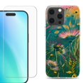 thumbnail image 1 of For iPhone 16 Pro Phone Case Cover, Shockproof Case with Tempered Glass Screen Protector, by OneToughShield - Flower Wind, 1 of 4