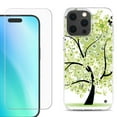 thumbnail image 1 of For iPhone 16 Pro Phone Case Cover, Shockproof Case with Tempered Glass Screen Protector, by OneToughShield - Green Tree, 1 of 4