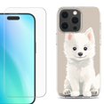 thumbnail image 1 of For iPhone 16 Pro Phone Case Cover, Shockproof Case with Tempered Glass Screen Protector, by OneToughShield - Husky Joy, 1 of 4