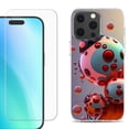 thumbnail image 1 of For iPhone 16 Pro Phone Case Cover, Shockproof Case with Tempered Glass Screen Protector, by OneToughShield - Ladybug Robot, 1 of 4