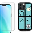 thumbnail image 1 of For iPhone 16 Pro Phone Case Cover, Shockproof Case with Tempered Glass Screen Protector, by OneToughShield - Moon Owl, 1 of 4
