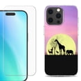 thumbnail image 1 of For iPhone 16 Pro Phone Case Cover, Shockproof Case with Tempered Glass Screen Protector, by OneToughShield - Moonlight Safari, 1 of 4