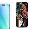 thumbnail image 1 of For iPhone 16 Pro Phone Case Cover, Shockproof Case with Tempered Glass Screen Protector, by OneToughShield - Musical Tree, 1 of 4