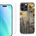 thumbnail image 1 of For iPhone 16 Pro Phone Case Cover, Shockproof Case with Tempered Glass Screen Protector, by OneToughShield - Myth Flower, 1 of 4