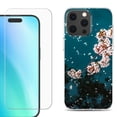 thumbnail image 1 of For iPhone 16 Pro Phone Case Cover, Shockproof Case with Tempered Glass Screen Protector, by OneToughShield - Night Blossom, 1 of 4