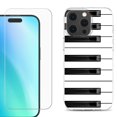 thumbnail image 1 of For iPhone 16 Pro Phone Case Cover, Shockproof Case with Tempered Glass Screen Protector, by OneToughShield - Piano Design, 1 of 4
