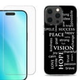 thumbnail image 1 of For iPhone 16 Pro Phone Case Cover, Shockproof Case with Tempered Glass Screen Protector, by OneToughShield - Positive Words, 1 of 4