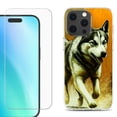 thumbnail image 1 of For iPhone 16 Pro Phone Case Cover, Shockproof Case with Tempered Glass Screen Protector, by OneToughShield - Running Husky, 1 of 4