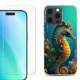 thumbnail image 1 of For iPhone 16 Pro Phone Case Cover, Shockproof Case with Tempered Glass Screen Protector, by OneToughShield - Seahorse, 1 of 4