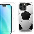 thumbnail image 1 of For iPhone 16 Pro Phone Case Cover, Shockproof Case with Tempered Glass Screen Protector, by OneToughShield - Soccer, 1 of 4