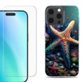 thumbnail image 1 of For iPhone 16 Pro Phone Case Cover, Shockproof Case with Tempered Glass Screen Protector, by OneToughShield - Starfish, 1 of 4