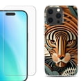 thumbnail image 1 of For iPhone 16 Pro Phone Case Cover, Shockproof Case with Tempered Glass Screen Protector, by OneToughShield - Tiger Art, 1 of 4