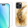 thumbnail image 1 of For iPhone 16 Pro Phone Case Cover, Shockproof Case with Tempered Glass Screen Protector, by OneToughShield - Wheat Painting, 1 of 4