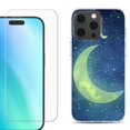 thumbnail image 1 of For iPhone 16 Pro Phone Case Cover, Shockproof Case with Tempered Glass Screen Protector, by OneToughShield - Whimsical Moon, 1 of 4