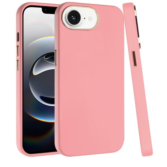For iPhone 17E / 16E / SE4 Classy Slick Chromed Around Hybrid Case Cover - Light Pink