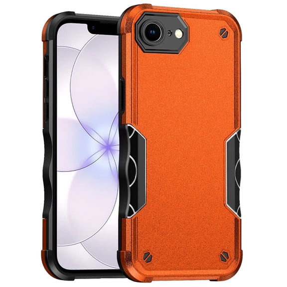 For iPhone 16E (E edition) / SE4 (2025) Exquisite Tough Shockproof Hybrid Case Cover - Cosmic Orange